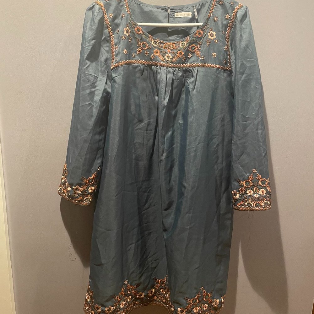 Anthropologie Kas New York Blue Boho Dress, M